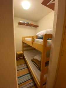 a bunk bed room with two bunk beds at Studio au coeur de la Station de Ski in Saint-Aventin