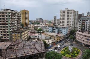 a view of a city with tall buildings at Sleep Inn Hotel - City Centre in Dar es Salaam