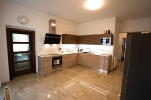 Kuchyň nebo kuchyňský kout v ubytování Black Field Apartment