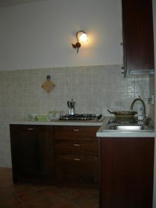a kitchen with a sink and a stove at Casa Vacanze Fortini Mario in Piano Delle Pieve
