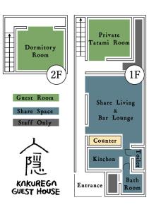 
The floor plan of Kakurega Guest House
