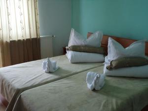Un pat sau paturi într-o cameră la Cabana Gabriel
