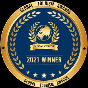ein Logo für den Gewinner der globalen Tourismuspreise in der Unterkunft Southern Plaza in Kalkutta