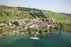 
Blick auf Schloss-Hotel am See - Swiss-Chalet Merlischachen aus der Vogelperspektive
