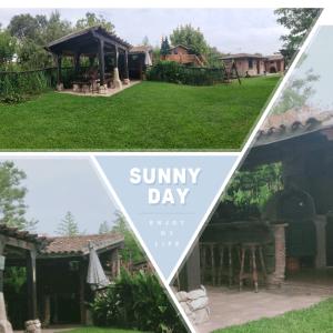 a collage of three pictures of a yard and a summer day at EL RINCON DE LOS PATOS 1 in Serranillos Playa