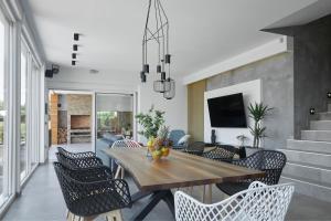 TV a/nebo společenská místnost v ubytování Riverside pool villa-Sremski Karlovci