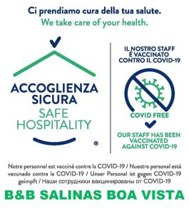 un par de logotipos para un sistema sanitario en B&B Salinas Boa Vista WiFi FREE, en Sal Rei