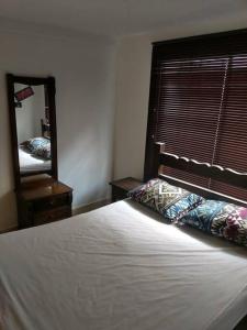 1 dormitorio con cama y espejo grande en Hermosa Casa en excelente vecindario en San Gil, en San Gil