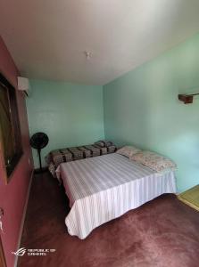1 dormitorio con 1 cama en la esquina de una habitación en Casa aconchegante em alter en Alter do Chao
