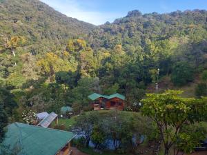 Pemandangan umum gunung atau pemandangan gunung yang diambil dari hotel