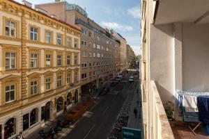 Nespecifikovaný výhled na destinaci Vídeň nebo výhled na město při pohledu z apartmánu