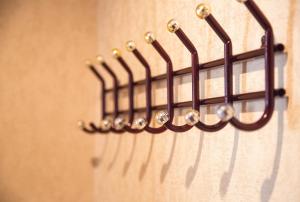 a group of hooks on the side of a guitar at Apartament on Gorkogo 26 in Bobruisk