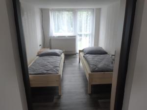 Posteľ alebo postele v izbe v ubytovaní Apartmány u Mlýna