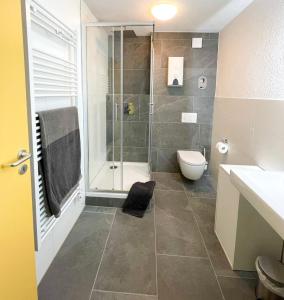 Koupelna v ubytování Hegau Boardinghouse