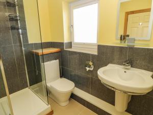 ein Badezimmer mit Toilette und Waschbecken in der Unterkunft Mead House in Darlington + 16 Fotos