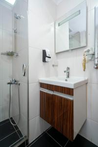 a bathroom with a sink and a shower at Asteria House in Istanbul +60 photos