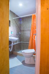 a bathroom with a toilet and a sink at Family farm Jezera in Žabljak