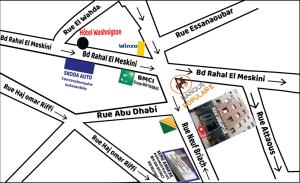 eine Stadtplanung mit Straßenschildern in der Unterkunft SINGAPOUR MAROC in Casablanca