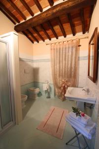 a bathroom with a sink and a toilet at Casale Lorenzo in Subbiano