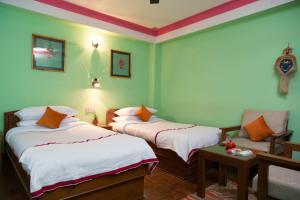 Rúm í herbergi á Hotel Utse