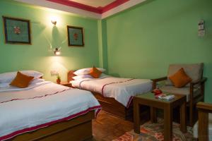 Rúm í herbergi á Hotel Utse