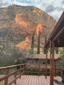 a house with a view of a mountain at Sedona Room Homestay - Thunder Mountain in Sedona