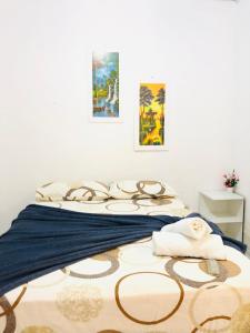 巴雷里尼亞斯的住宿－Pousada Center，一间卧室配有带毛巾的床