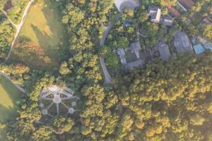 an overhead view of a building in a forest at Guilin Yi Characteristic Hotel CoLTD in Guilin