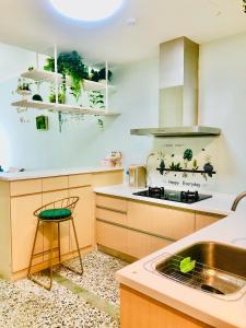 Dapur atau dapur kecil di 小院子4人至6人包棟民宿
