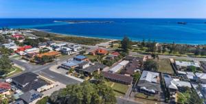 an aerial view of a town next to the ocean at Island Villas Accommodation Unit 4-108 Arcadia Drive Shoalwater in Safety Bay