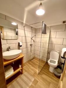 Koupelna v ubytování Casa Lazaroiu + 37 fotografií