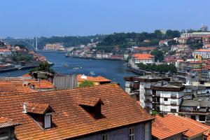 a view of a river and a city with buildings at Oporto River and Ribeira Views in Vila Nova de Gaia
