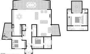 plan piętra domu w obiekcie Amarna Luxury Beach Resort w mieście Nelson Bay