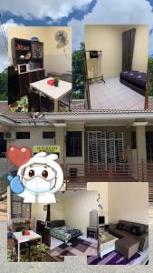 a collage of three pictures of a house at AK PERMATA HOMESTAY in Tanah Merah +22 photos
