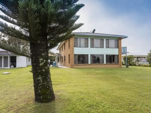 a palm tree in front of a house at Unit 4 Orana in Iluka