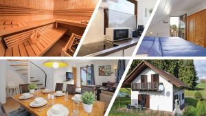 eine Collage aus drei Bildern eines Hauses in der Unterkunft Ferienhaus bei Zoe mit Sauna in Kirchheim