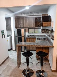 Kuchyň nebo kuchyňský kout v ubytování Apartasol, Eje cafetero Reservas de la Colina 111B