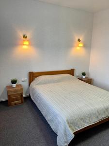 Кровать или кровати в номере Мотель Уют