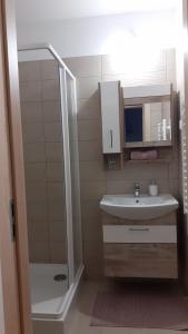 Kúpeľňa v ubytovaní Cirkáló Apartman