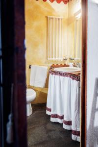 ein Badezimmer mit Waschbecken und Toilette in der Unterkunft B&B Al Nabuisson in Aosta
