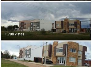 twee foto's van een appartementencomplex met gebouwen bij Punto Termal - Depto 8 in Federación