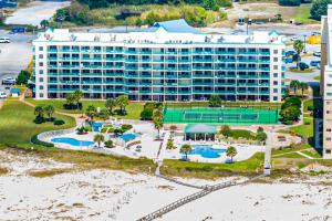 an aerial view of a hotel with a resort at Plantation Palms III in Gulf Shores