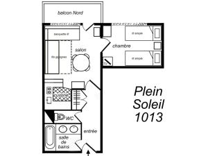 Appartement Méribel, 2 pièces, 4 personnes - FR-1-182-37の見取り図または間取り図