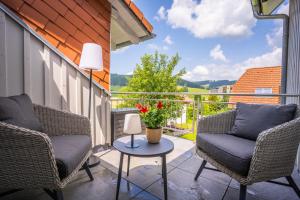 Ein Balkon oder eine Terrasse in der Unterkunft Kaltenbach's Appartements am Badeparadies
