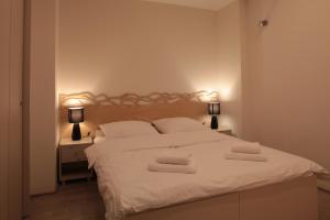 Posteľ alebo postele v izbe v ubytovaní Apartamenty Doliny