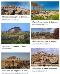 a collage of photos of the ancient ruins at VILLA A 200 METRI DAL MARE in Castelvetrano Selinunte