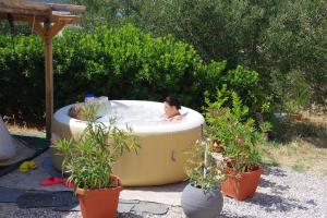 Ein Garten an der Unterkunft Apartments Opsenica