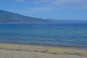 a beach with a large body of water at Filoxenia Hotel in Volos