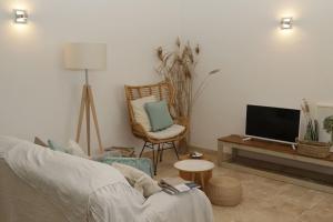 TV a/nebo společenská místnost v ubytování Villa pleine campagne, piscine chauffée , Lubéron