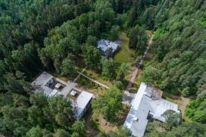 an aerial view of a house in the woods at Курортный отель "Архитектура здоровья" in Zelenogorsk